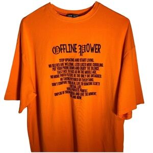 SHEIN orange over-sized short sleeve t-shirt
